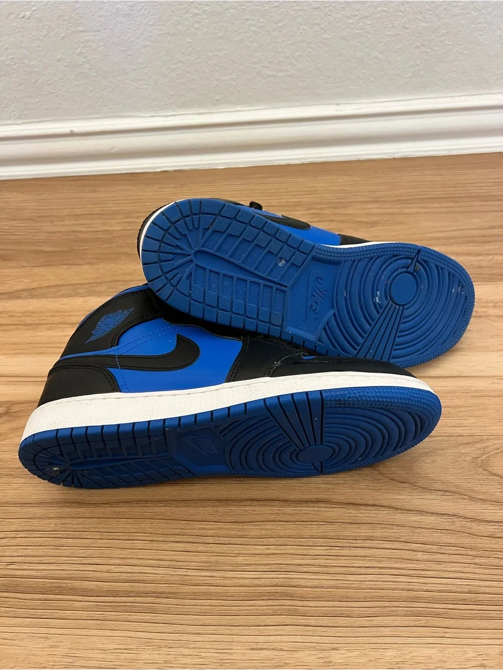 Nike Air Jordan 1 Mid Black/Royal Blue Sneakers- great condition